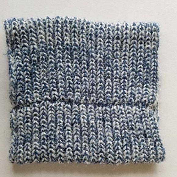 Chunky Cozy Blue White Cowl - Picture 3 of 5